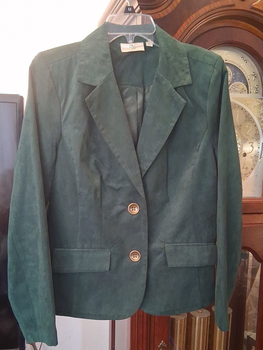 Studio Works Forest Green Suede Blazer Jacket